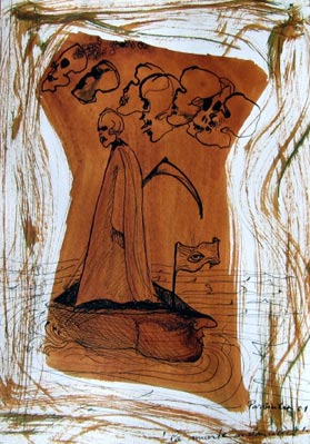 Painting Extract from the illustrated Cycle of poems « El Bostezo – La muerte melancólica »