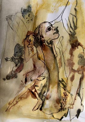 Pintura Muestra del Ciclo de poemas illustrados « El Bostezo – París »